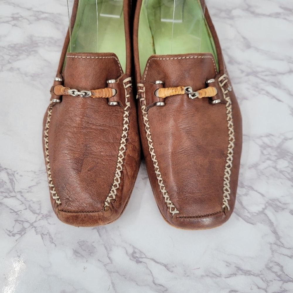 Italian Leather Driving Loafers Shoes Vintage Euro Size 36 Moccasins - Picture 2 of 10